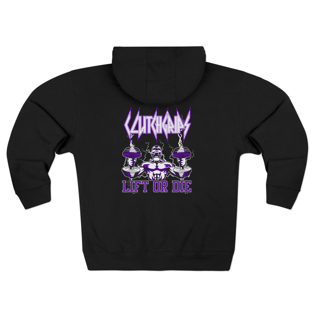 RIDE THE LIGHTNING  PURPLE WHITE /LIFT OR DIE ZIP UP