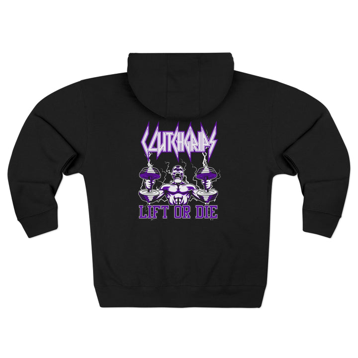 RIDE THE LIGHTNING  PURPLE WHITE /LIFT OR DIE ZIP UP
