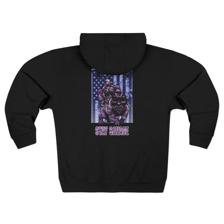 CG ANGRY DOG GREY CAMO PURPLE/STAY SAVAGE ZIP UP