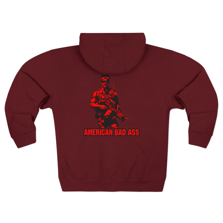 CG  NAVY SEAL TRIBUTE  RIP RED BLACK /AMERICAN BADASS ZIP UP
