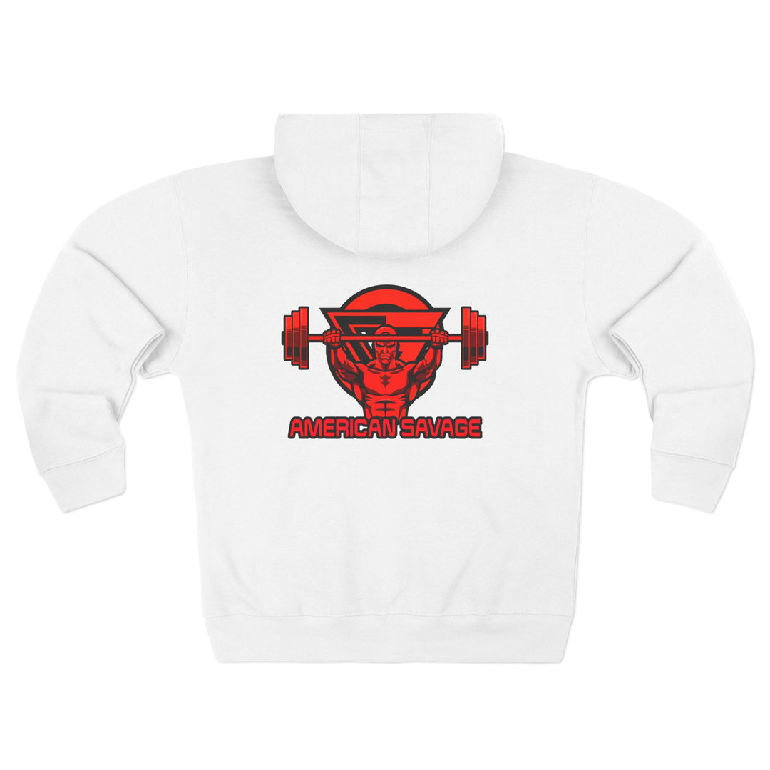 ENTER THE MAC RED BLACK /AMERICAN SAVAGE ZIP UP