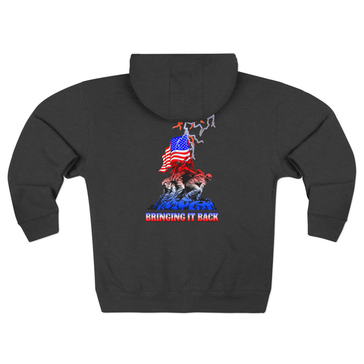 CG A AMERICAN WARRIORS RED WHITE BLUE FADE /BRINGING IT BACK ZIP UP
