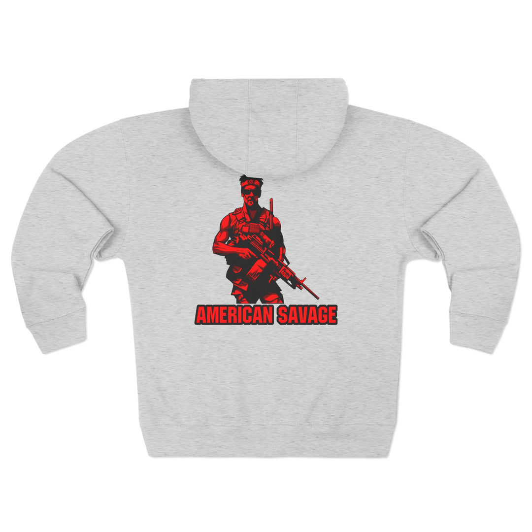 CG  NAVY SEAL TRIBUTE  RIP RED BLACK /AMERICAN SAVAGE ZIP UP