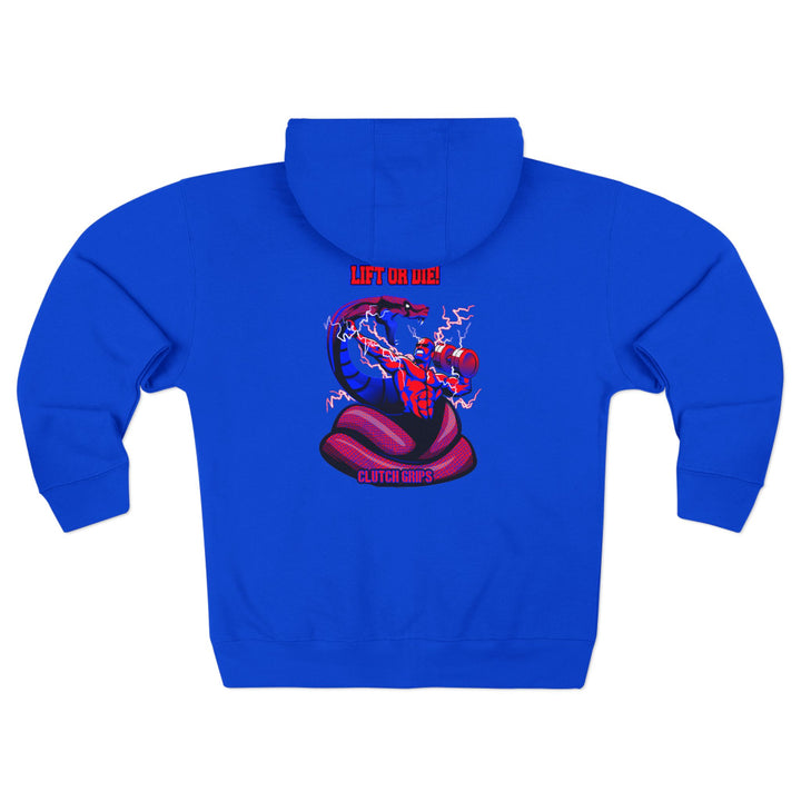MAC VS SNAKE RED BLUE /LIFT OR DIE ZIP UP