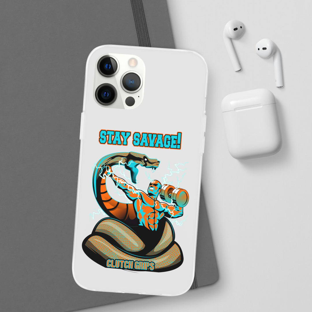 MAC VS SNAKE MIAMI COLORS AQUA ORANGE PHONE CASE /STAY SAVAGE
