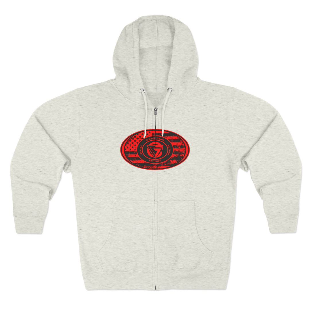 CG  NAVY SEAL TRIBUTE  RIP RED BLACK /AMERICAN SAVAGE ZIP UP