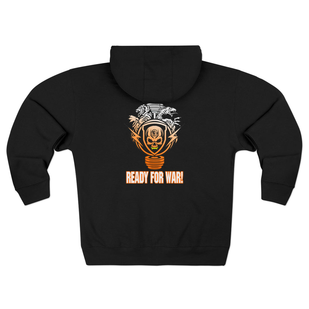 CG SKULLATOR SGL BELL DRAGON TIGER ORANGE WHITE  FADE /READY FOR WAR ZIP UP