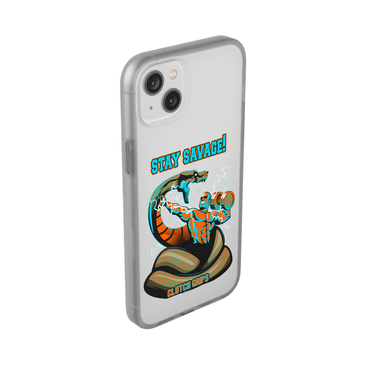 MAC VS SNAKE MIAMI COLORS AQUA ORANGE PHONE CASE /STAY SAVAGE