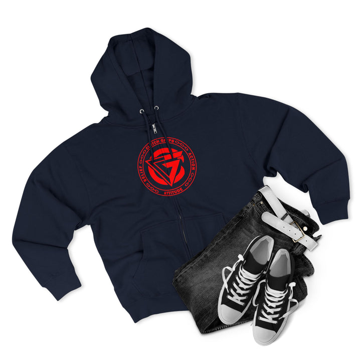 SAMURAI MASTER TRAINER RED WHITE BLACK /LIFT OR DIE ZIP UP