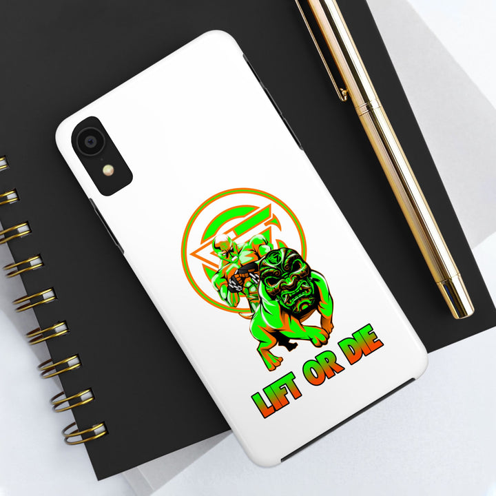ANGRY DOG ORANGE GREEN PHONE CASE /LIFT OR DIE