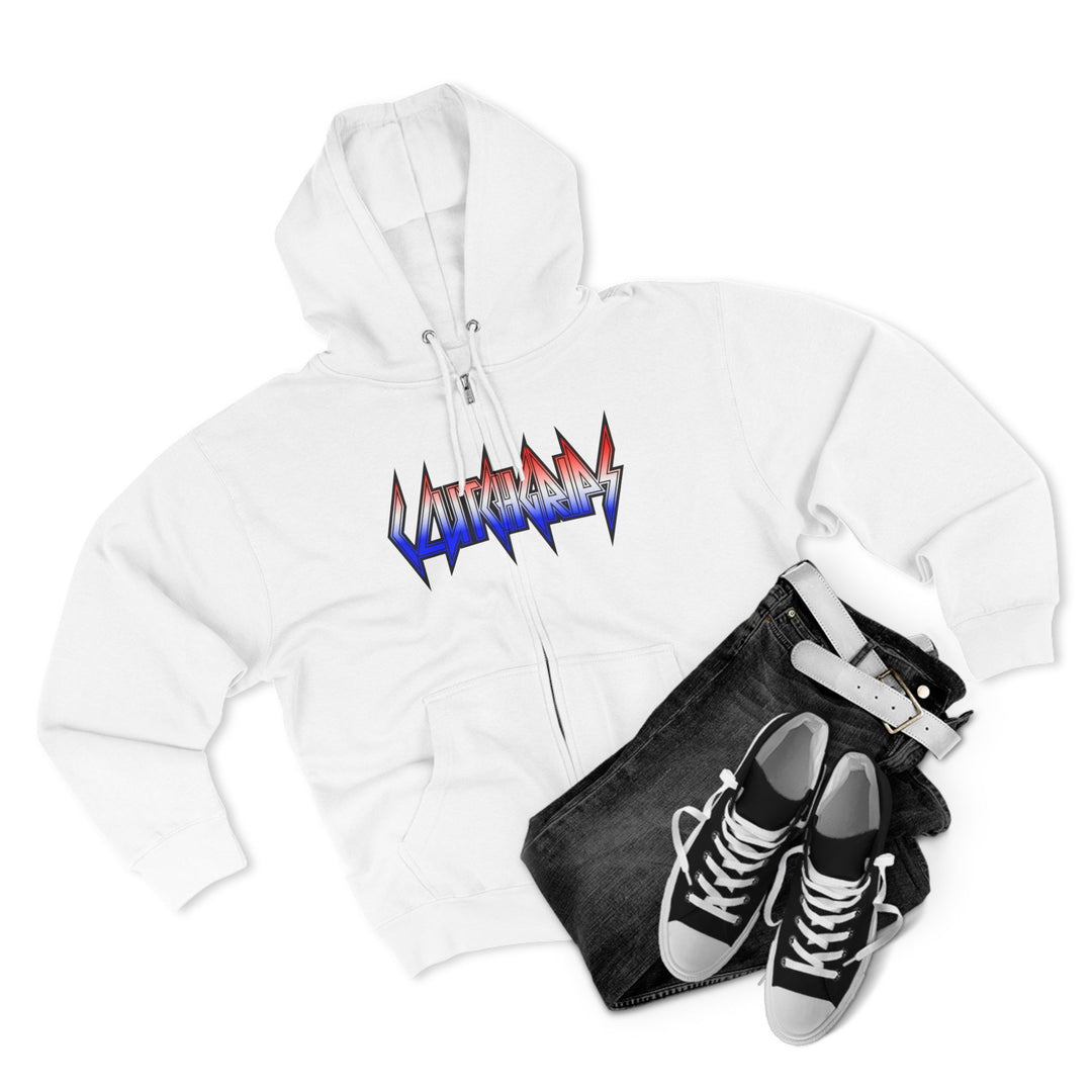 CG APE VS ZILLA 2ND FIGHTRED WHITE BLUE FADE /CONQUER ZIP UP
