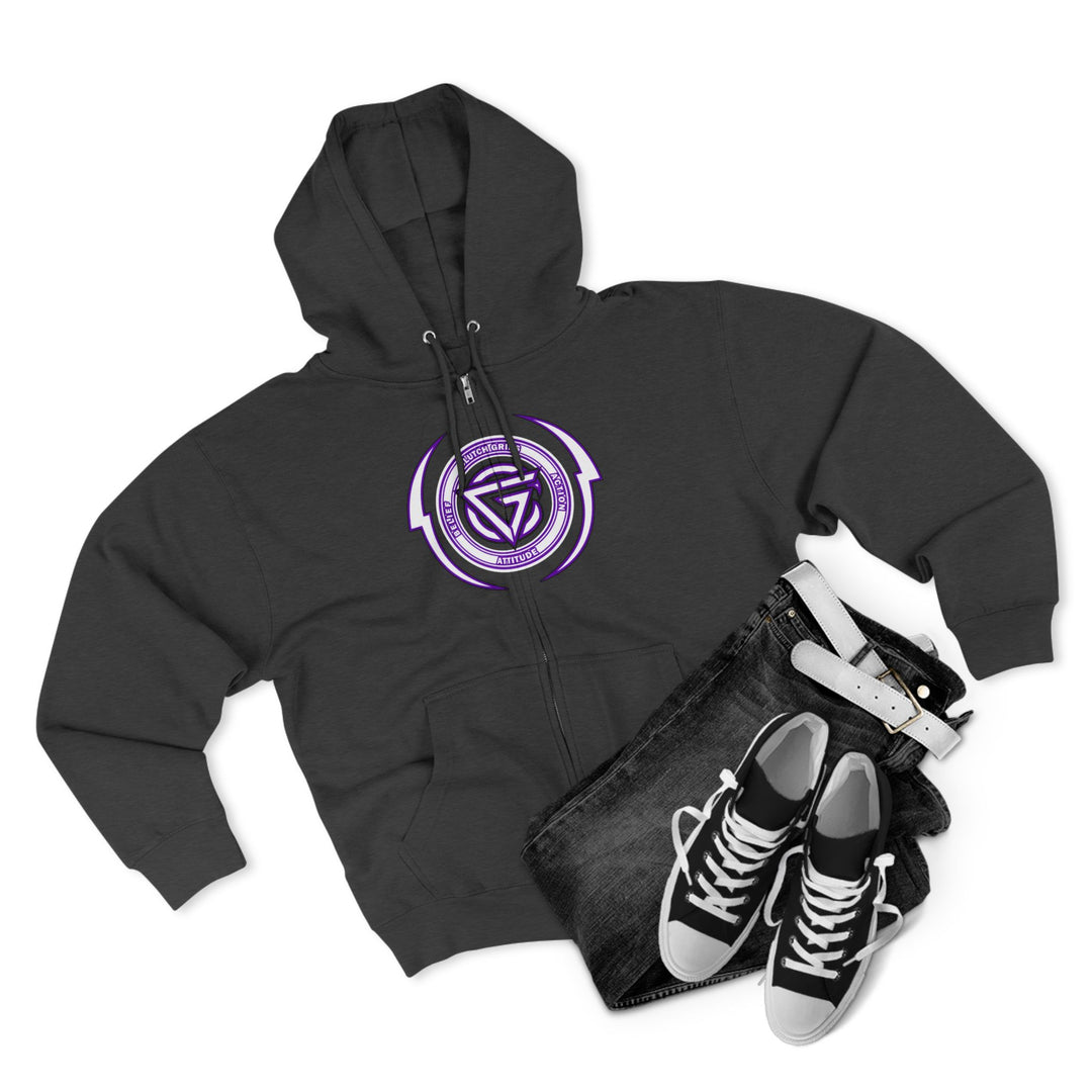 RIDE THE LIGHTNING  PURPLE WHITE /LIFT OR DIE ZIP UP