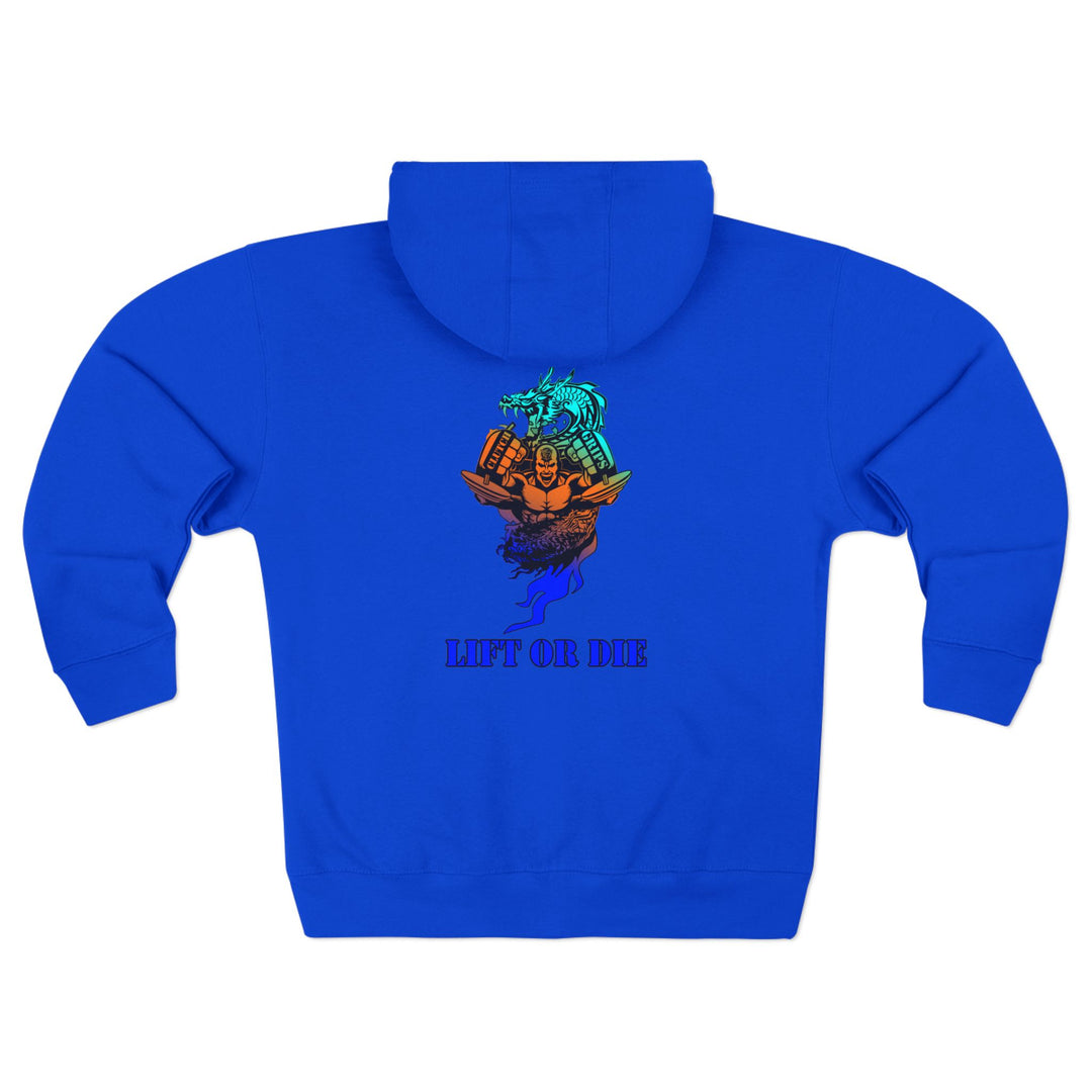 CG MAC SNAP DRAGON BLUE ORANGE AQUA /LIFT OR DIE zip up