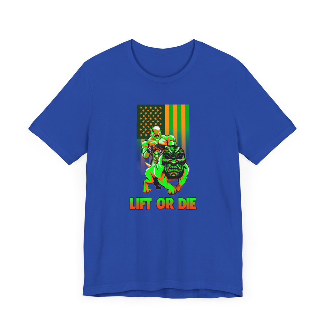ANGRY DOG ORANGE GREEN  FLAG/LIFT OR DIE