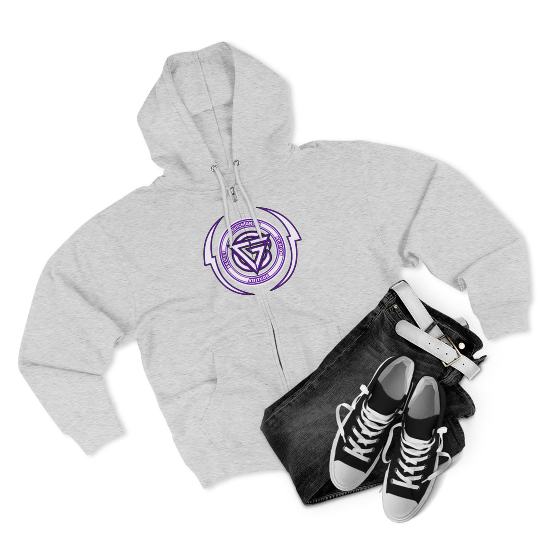 RIDE THE LIGHTNING  PURPLE WHITE /LIFT OR DIE ZIP UP