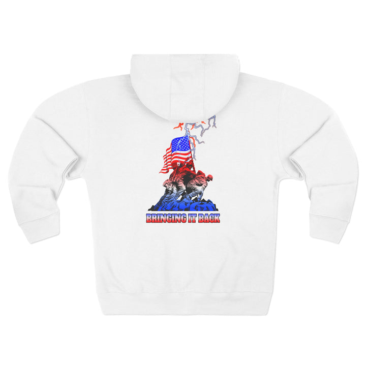 CG A AMERICAN WARRIORS RED WHITE BLUE FADE /BRINGING IT BACK ZIP UP
