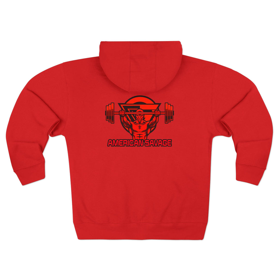ENTER THE MAC RED BLACK /AMERICAN SAVAGE ZIP UP