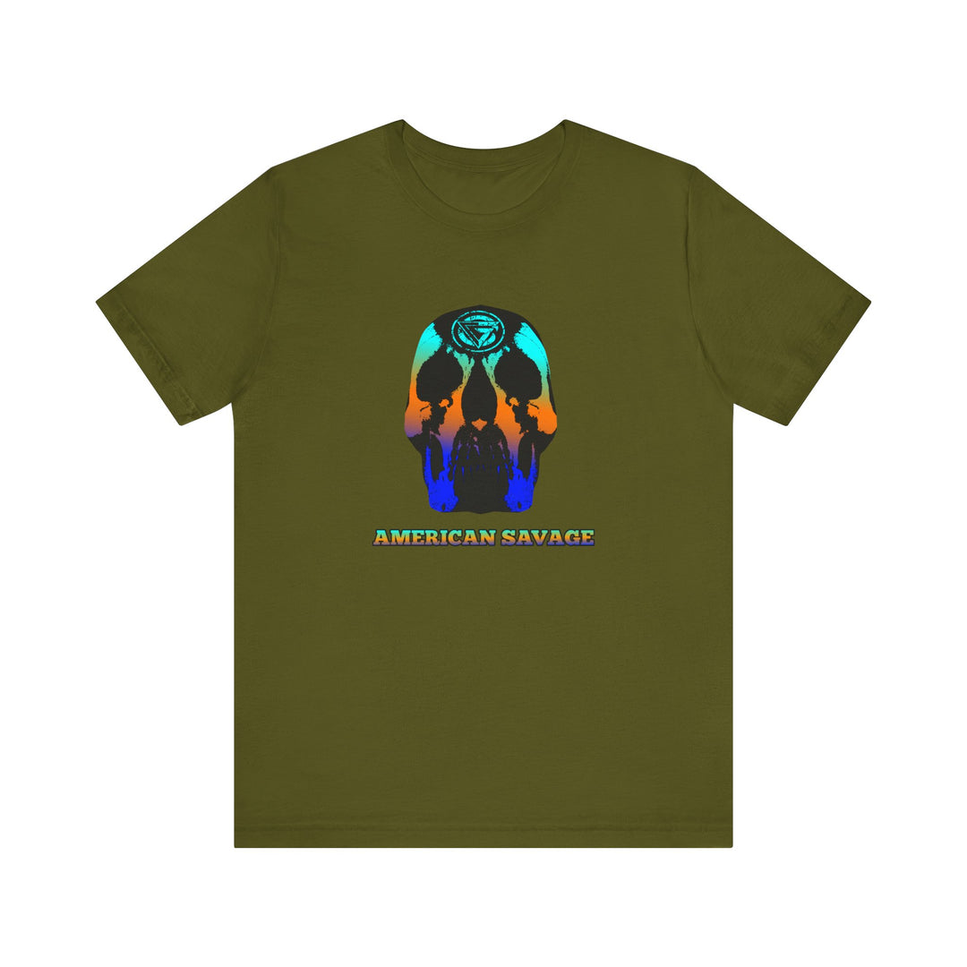 SKULLATOR BLUE ORANGE AQUA  /AMERICAN SAVAGE