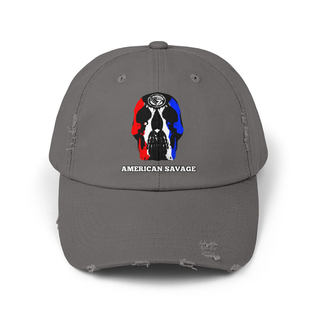 CG SKULL RED WHITE BLUE AMERICAN SAVAGE HAT