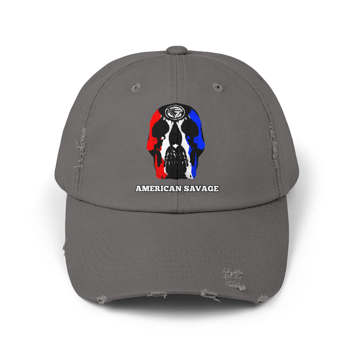 CG SKULL RED WHITE BLUE AMERICAN SAVAGE HAT