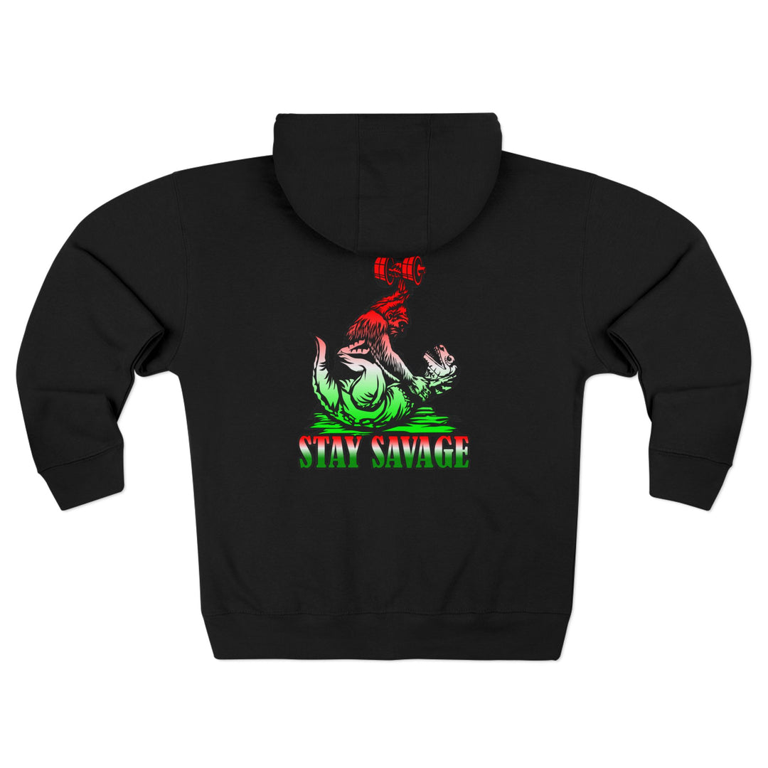 CG APE VS ZILLA RED WHITE GREEN FADE /STAY SAVAGE ZIP UP
