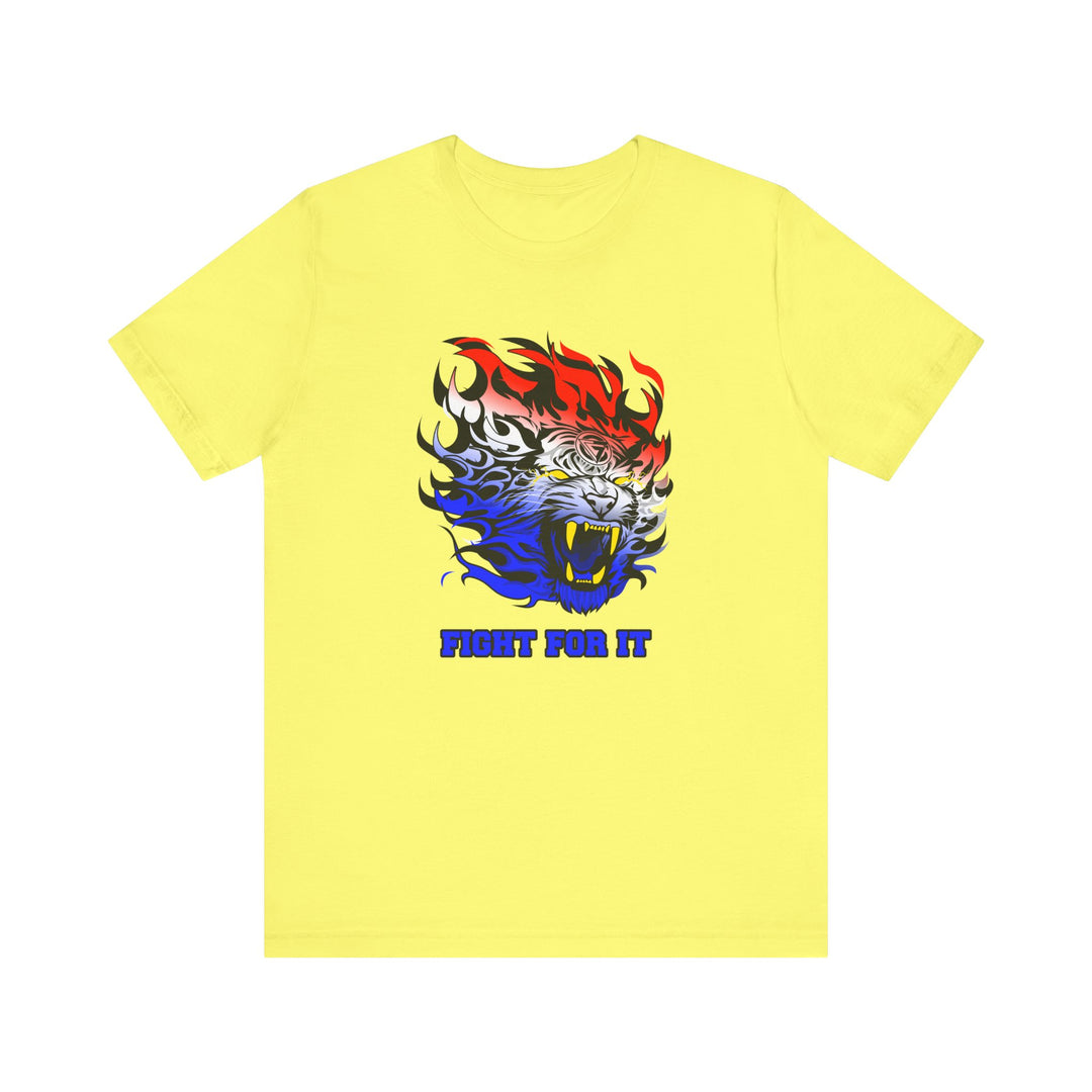 TIGER FLAME RED WHITE BLUE FADE/FIGHT FOR IT