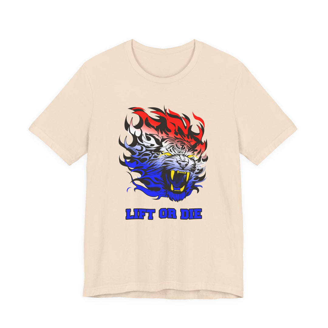 TIGER FLAME RED WHITE BLUE FADE /LIFT OR DIE