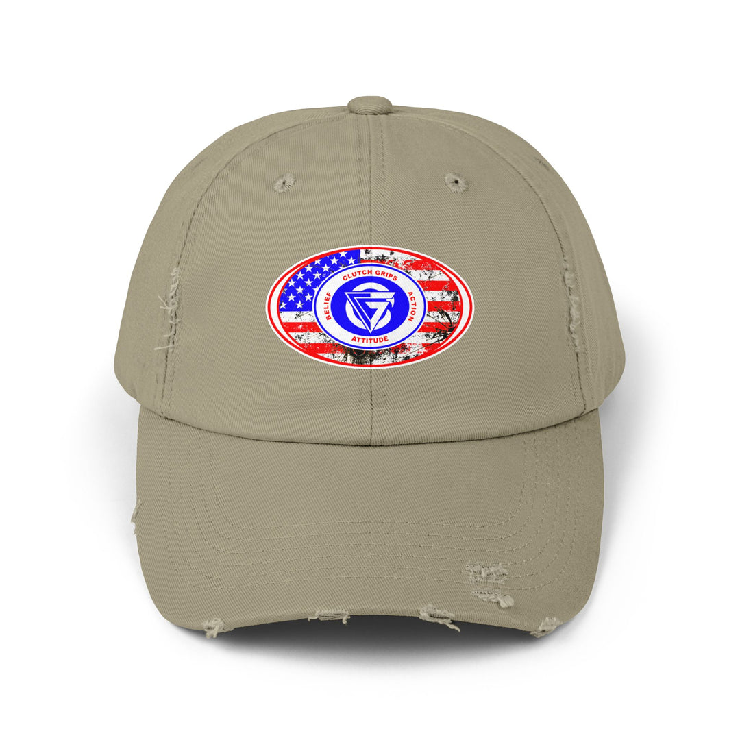 CG OVAL LOGO DISTRESSED FLAG /BELIEF ATTITUDE ACTION CAP
