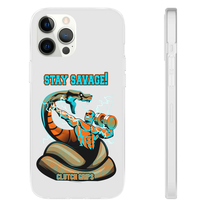 MAC VS SNAKE MIAMI COLORS AQUA ORANGE PHONE CASE /STAY SAVAGE