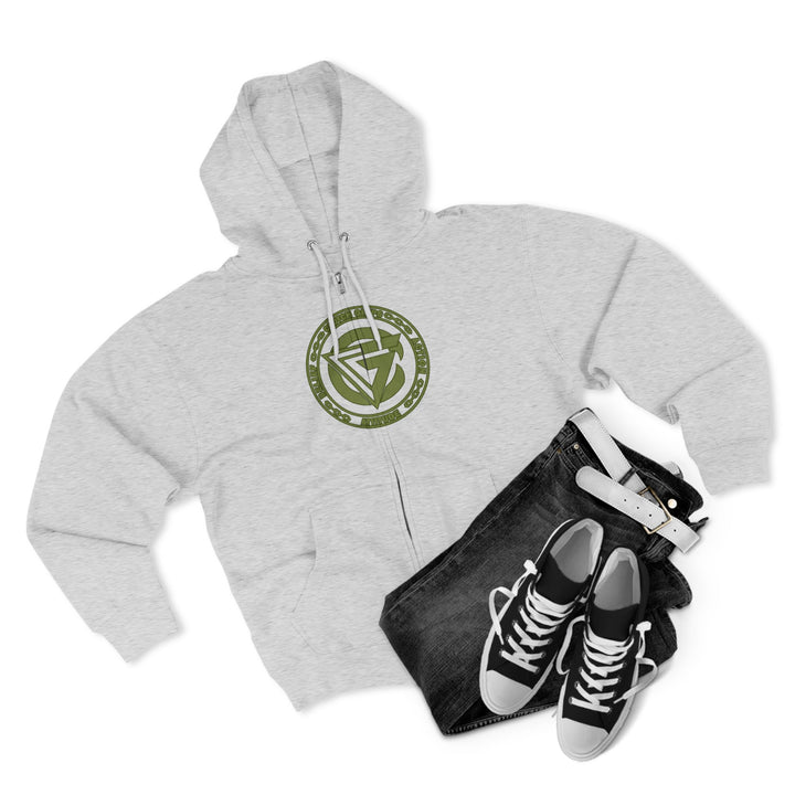 CG SGL SKULL DRAGON TIGER BELL ARMY GREEN /LIFT OR DIE ZIP UP