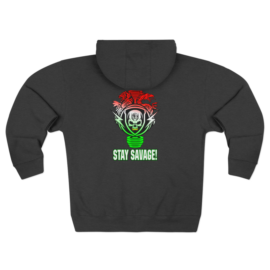 CG SKULLATOR SGL BELL DRAGON TIGER RED WHITE GREEN FADE /STAY SAVAGE ZIP UP