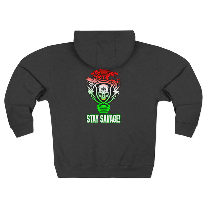 CG SKULLATOR SGL BELL DRAGON TIGER RED WHITE GREEN FADE /STAY SAVAGE ZIP UP
