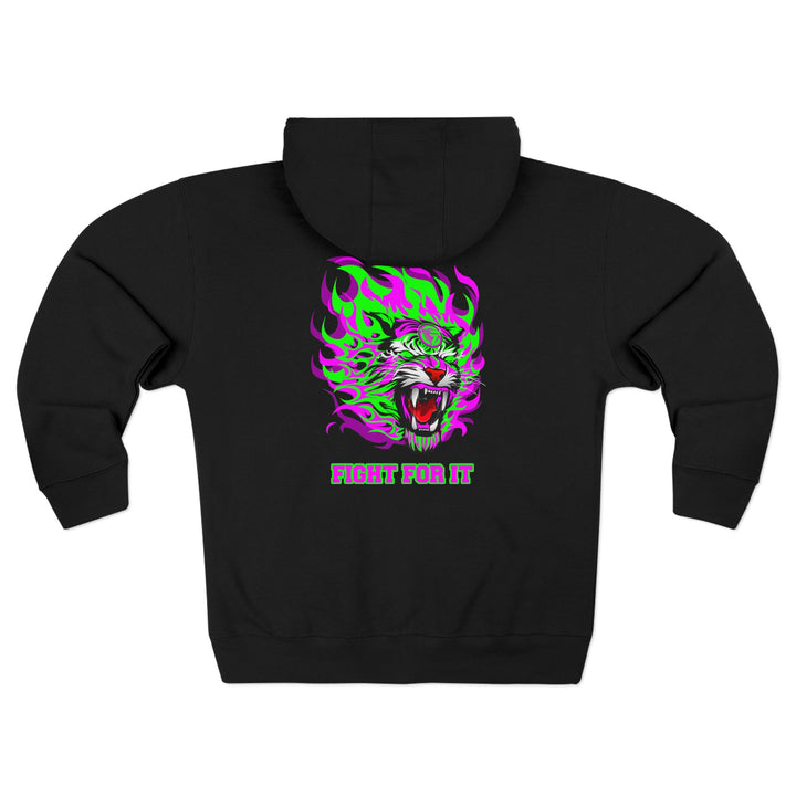 CG TIGER FLAME PURPLE GREEN /FIGHT FOR IT ZIP UP