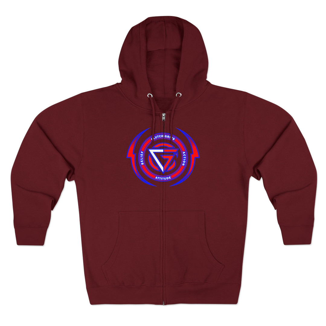 CG LION HEART RED WHITE BLUE/LIFT OR DIE ZIP UP