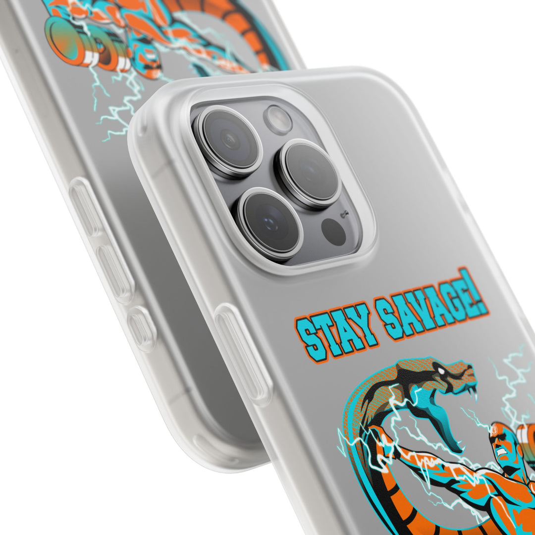 MAC VS SNAKE MIAMI COLORS AQUA ORANGE PHONE CASE /STAY SAVAGE