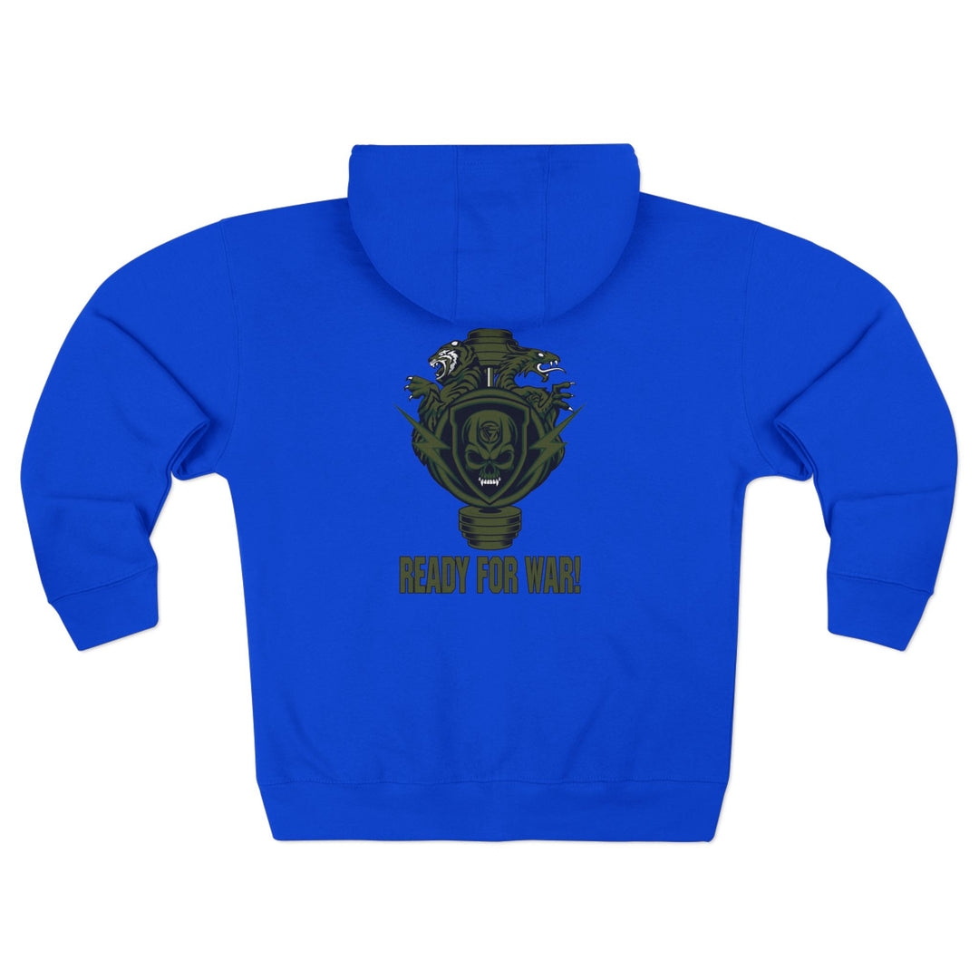 CG SGL SKULL DRAGON TIGER BELL ARMY GREEN/READY FOR WAR ZIP UP
