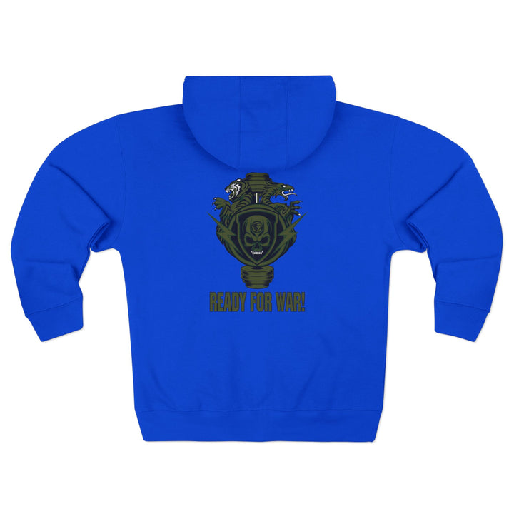 CG SGL SKULL DRAGON TIGER BELL ARMY GREEN/READY FOR WAR ZIP UP