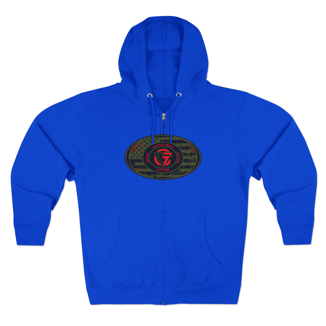 CG ANGRY DOG MILITARY GREEN BLOOD RED /AMERICAN SAVAGE ZIP UP
