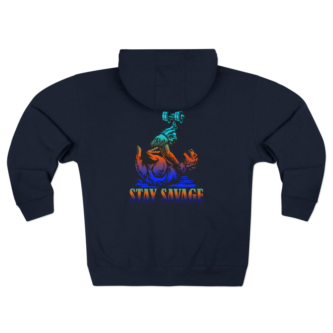 CG APE VS ZILLA ORANGE BLUE AQUA FADE /STAY SAVAGE ZIP UP