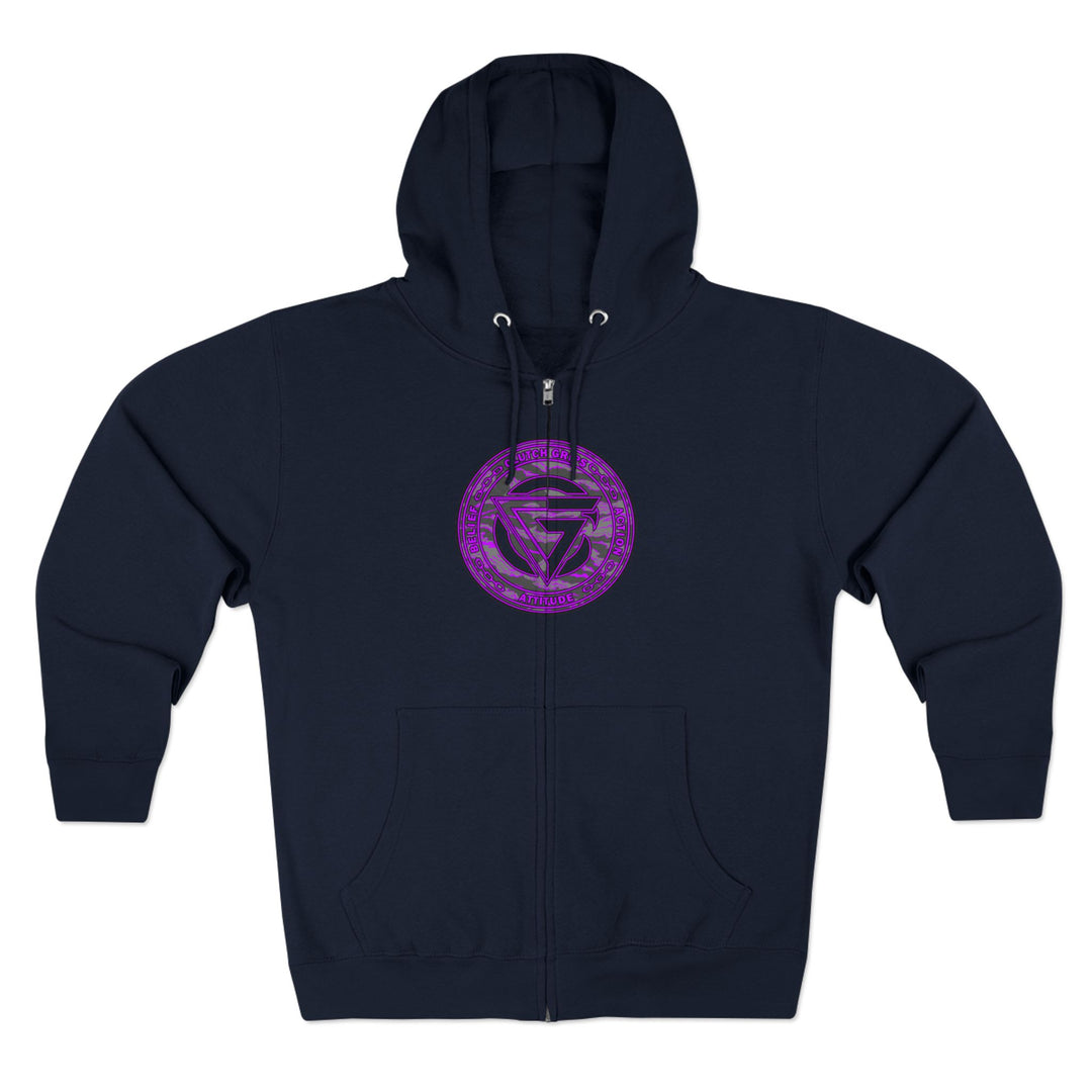 CG ANGRY DOG CAMO GREY PURPLE/READY FOR WAR ZIP UP