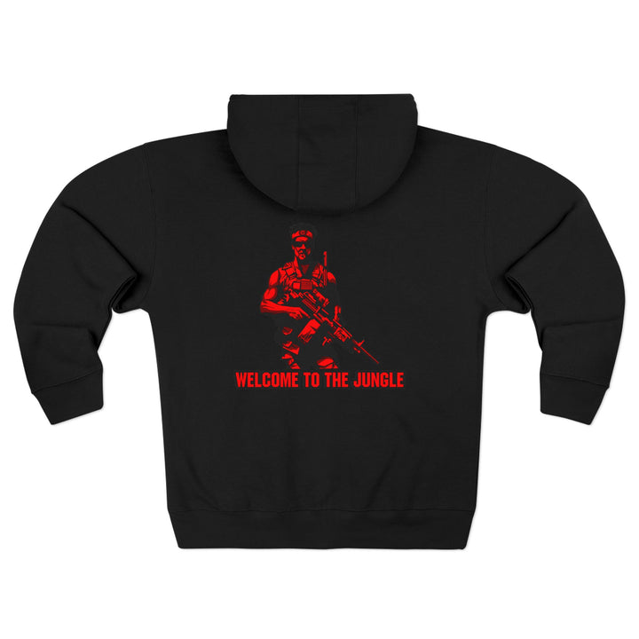 CG  NAVY SEAL TRIBUTE  RIP RED BLACK /WELCOME TO THE JUNGLE ZIP UP