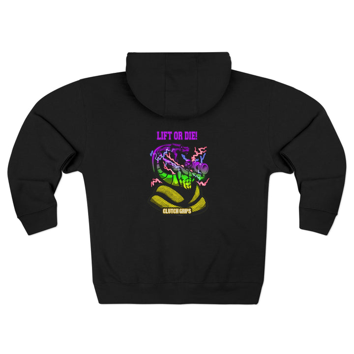 MAC VS SNAKE YELLOW GREEN PURPLE FADE /LIFT OR DIE ZIP UP