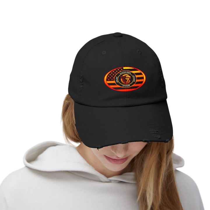 RED ORANGE YELLOW FADE OVAL AMERICAN FLAG CAP
