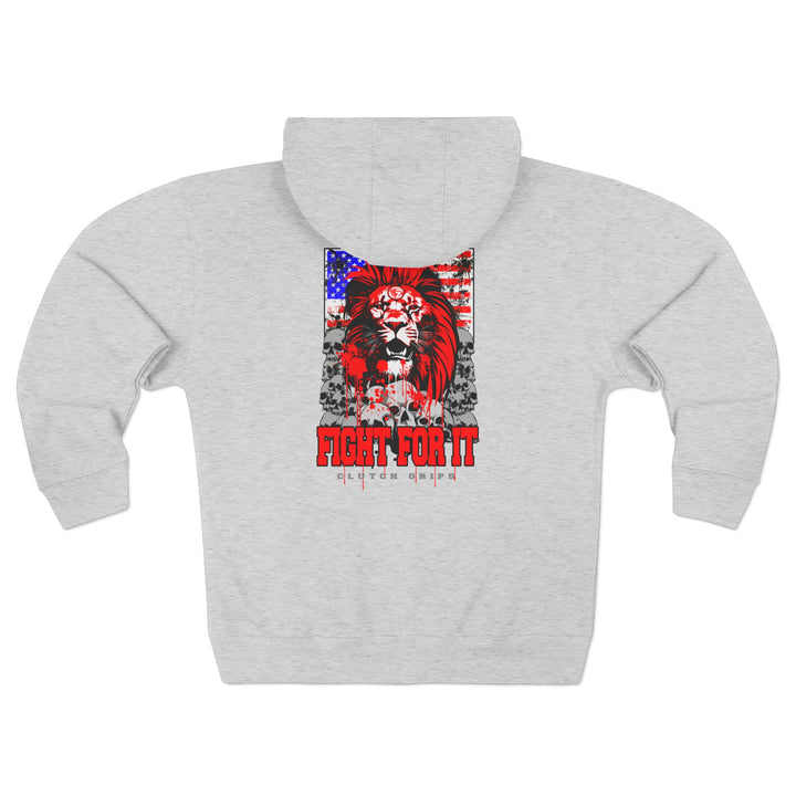 CG LION HEART RED WHITE BLUE /FIGHT FOR IT ZIP UP