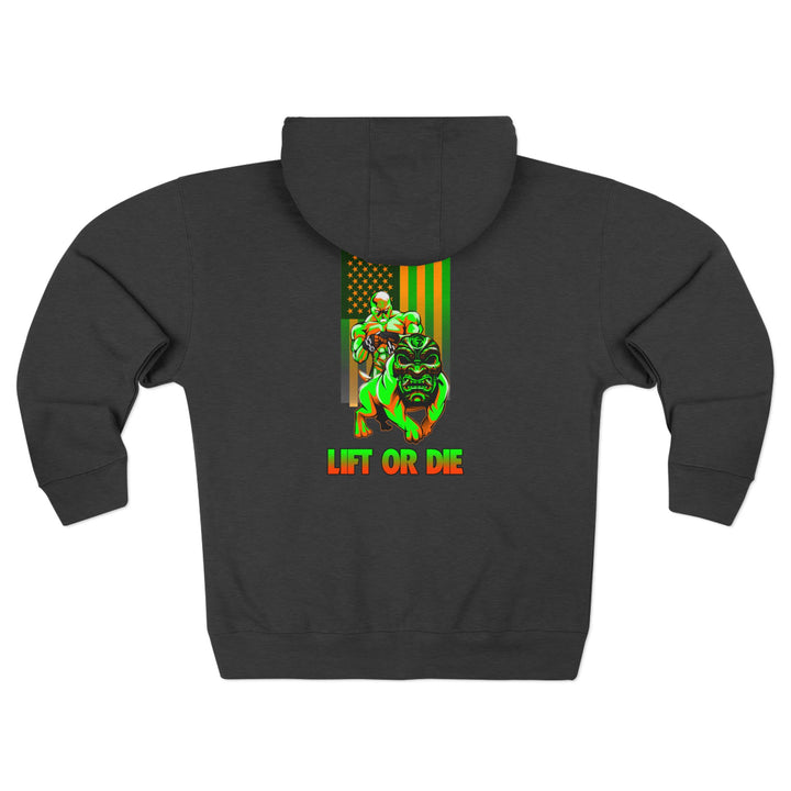 CG ANGRY DOG ORANGE GREEN /LIFT OR DIE ZIP UP
