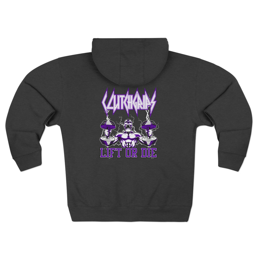 RIDE THE LIGHTNING  PURPLE WHITE /LIFT OR DIE ZIP UP