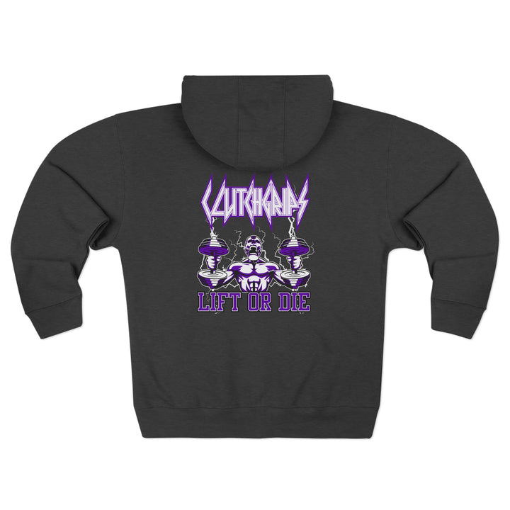 RIDE THE LIGHTNING  PURPLE WHITE /LIFT OR DIE ZIP UP