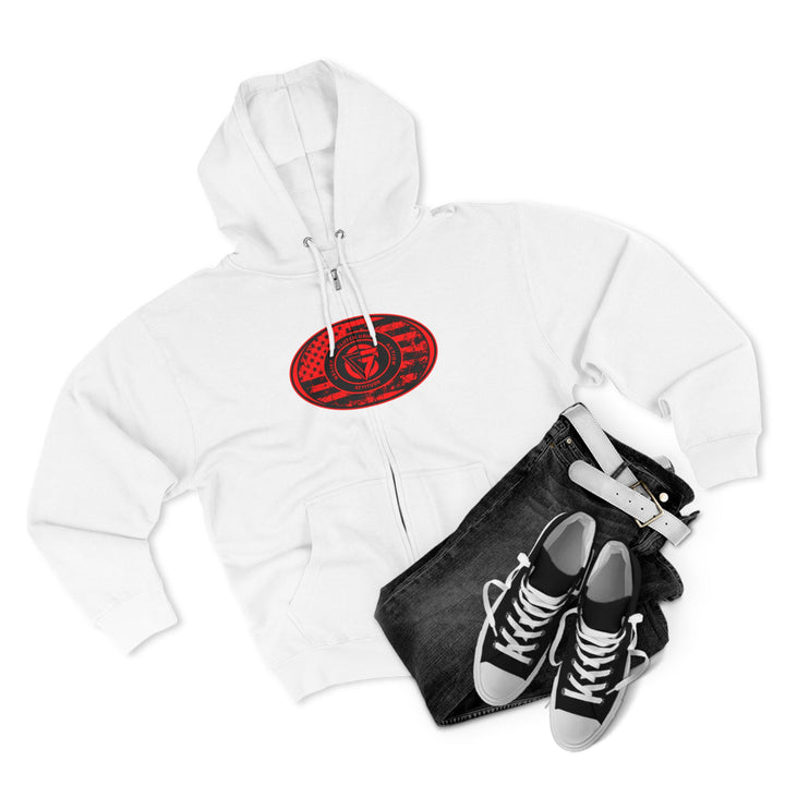CG  NAVY SEAL TRIBUTE  RIP RED BLACK /AMERICAN SAVAGE ZIP UP