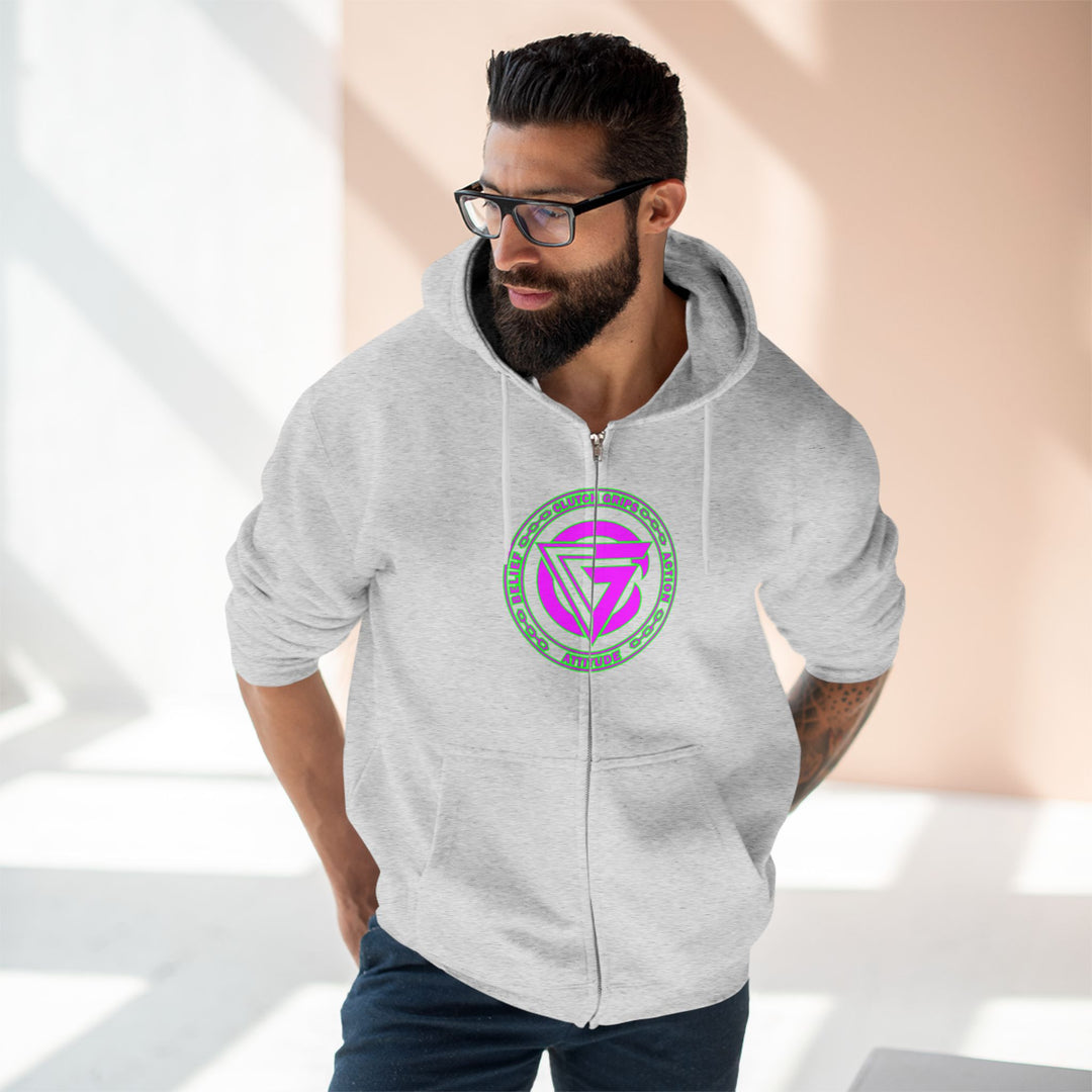 CG TIGER FLAME PURPLE GREEN /FIGHT FOR IT ZIP UP