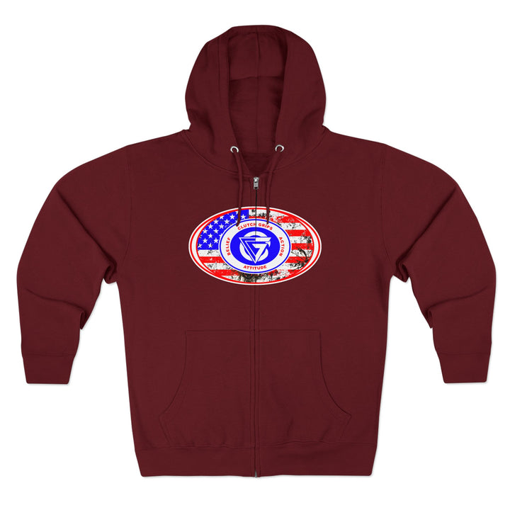 AMERICAN WARRIOR TRIBUTE  RED WHITE BLUE/AMERICAN SAVAGE ZIP UP